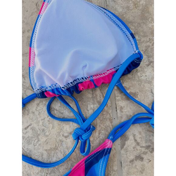 Camouflage Triangle Top Side Tie High Waist String Bikini Small - Picture 5 of 6